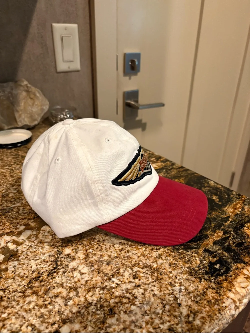 Harley-Davidson White & Red Wing Logo Cap